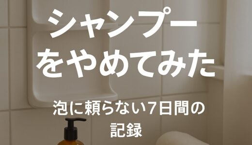 「シャンプー」をやめてみた